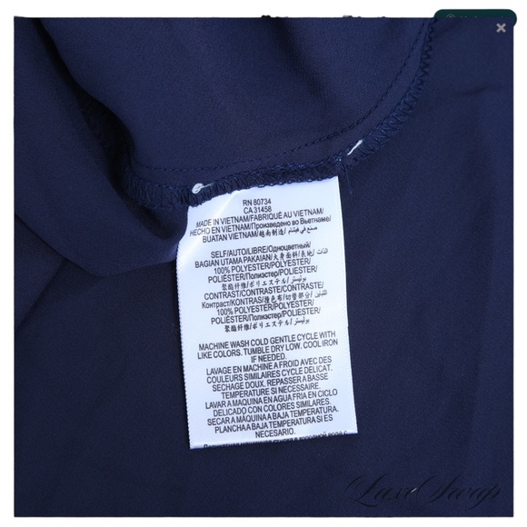 NWT BCBGeneration Navy Blue & Black Ringer Collar Chiffon Babydoll Tank M - Picture 3 of 4